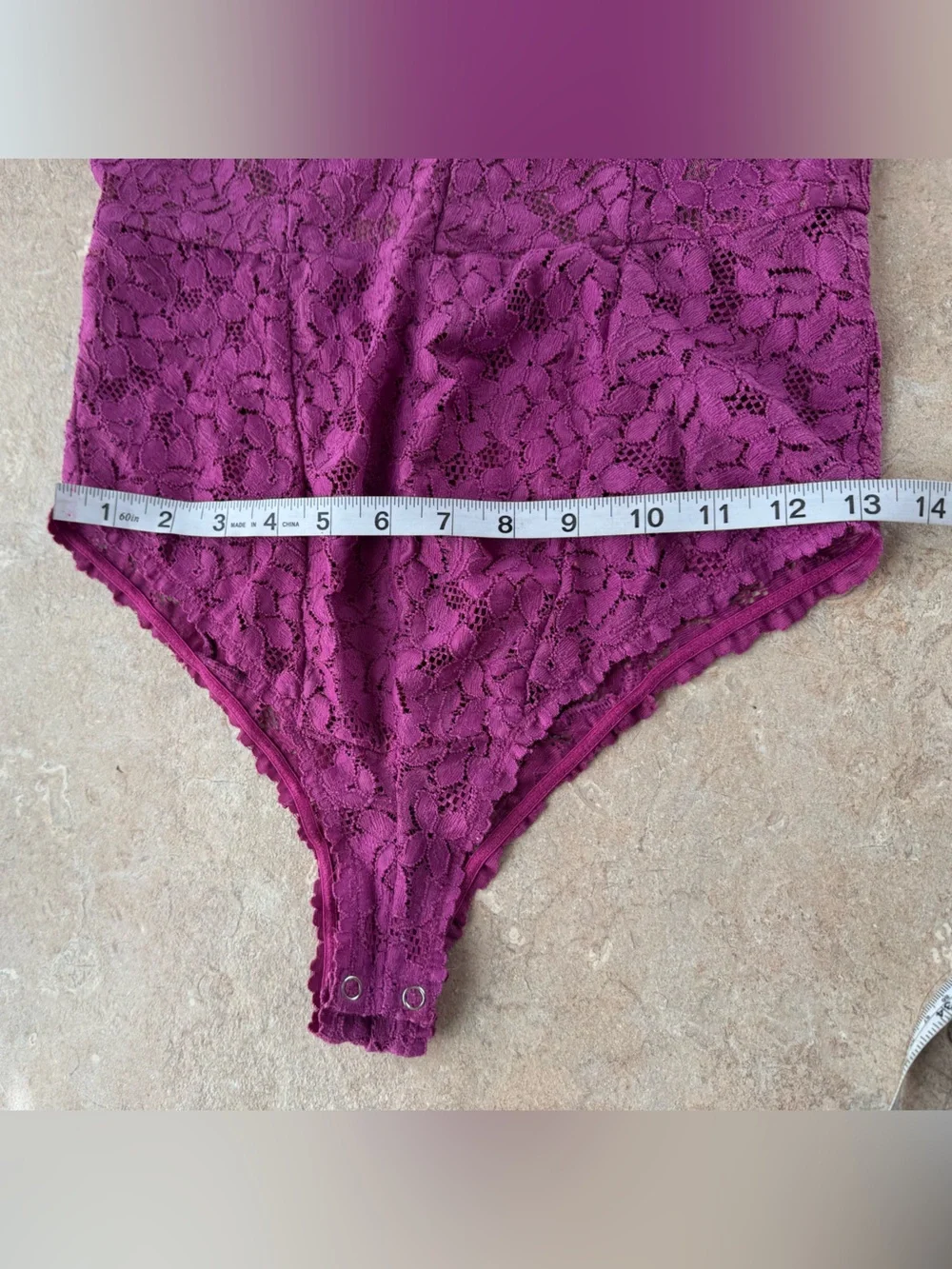 Free People Intimately Avery Lace Bodysuit, Vibrant Orchid- Size Medium